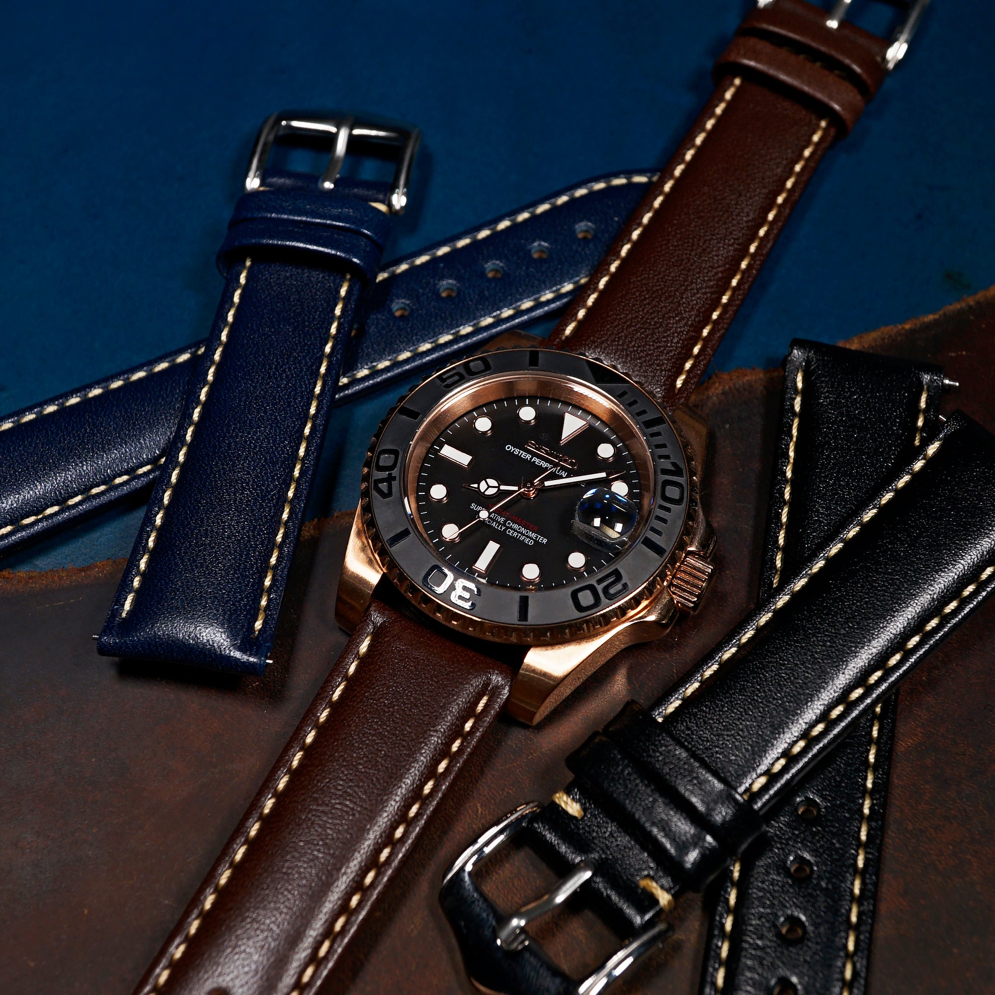 Old school leather online watch bands