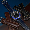 Quick Release Classic Leather Watch Strap in Navy - Nomad Watch Works SG