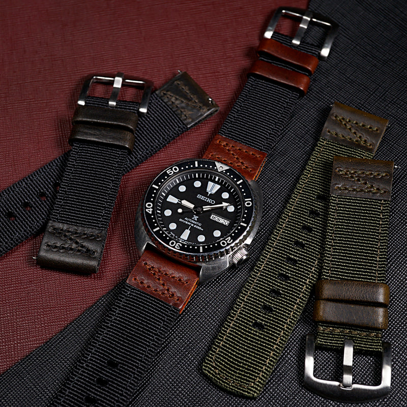 Field Canvas Watch Strap in Black Amber (18mm) - Nomad Watch Works SG