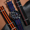 Premium Nato Strap in Blue Double Red - Nomad Watch Works SG