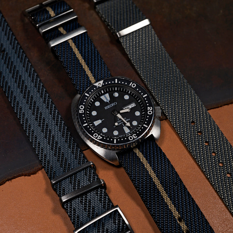 Lux Single Pass Strap in Navy Khaki - Nomad Watch Works SG