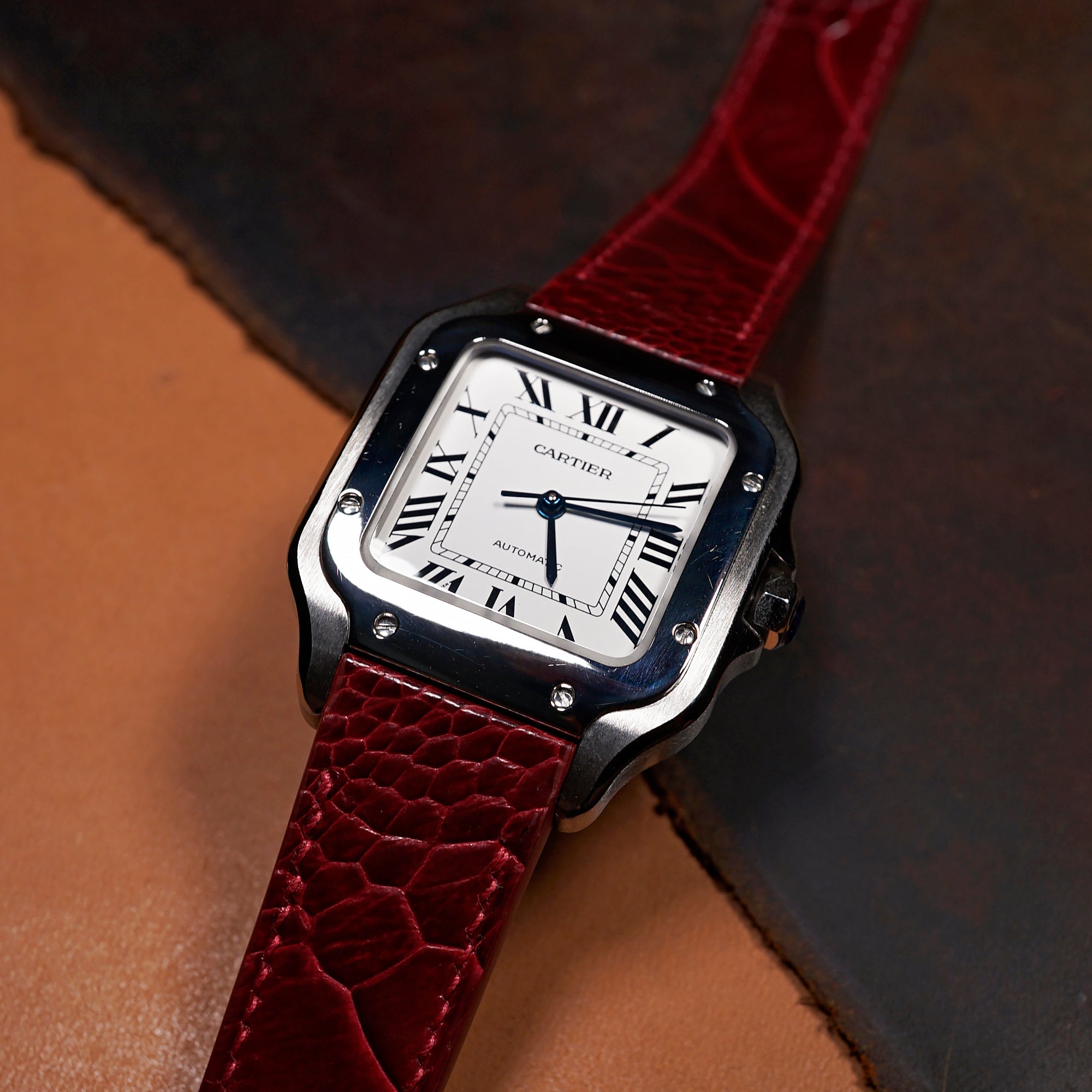 Cartier tank leather band sale