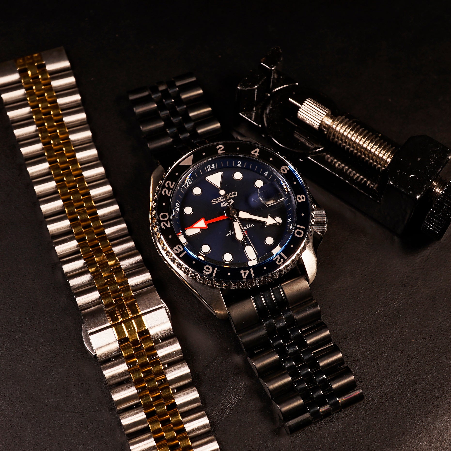 Seiko black hotsell metal strap