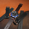 Premium Vintage Oil Waxed Leather Watch Strap in Brown - Pepsi - Nomad Watch Works SG
