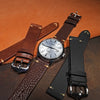 Premium Vintage Calf Leather Watch Strap in Distressed Brown - Nomad Watch Works SG