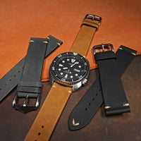 Premium Vintage Calf Leather Watch Strap in Tan - Nomad Watch Works SG