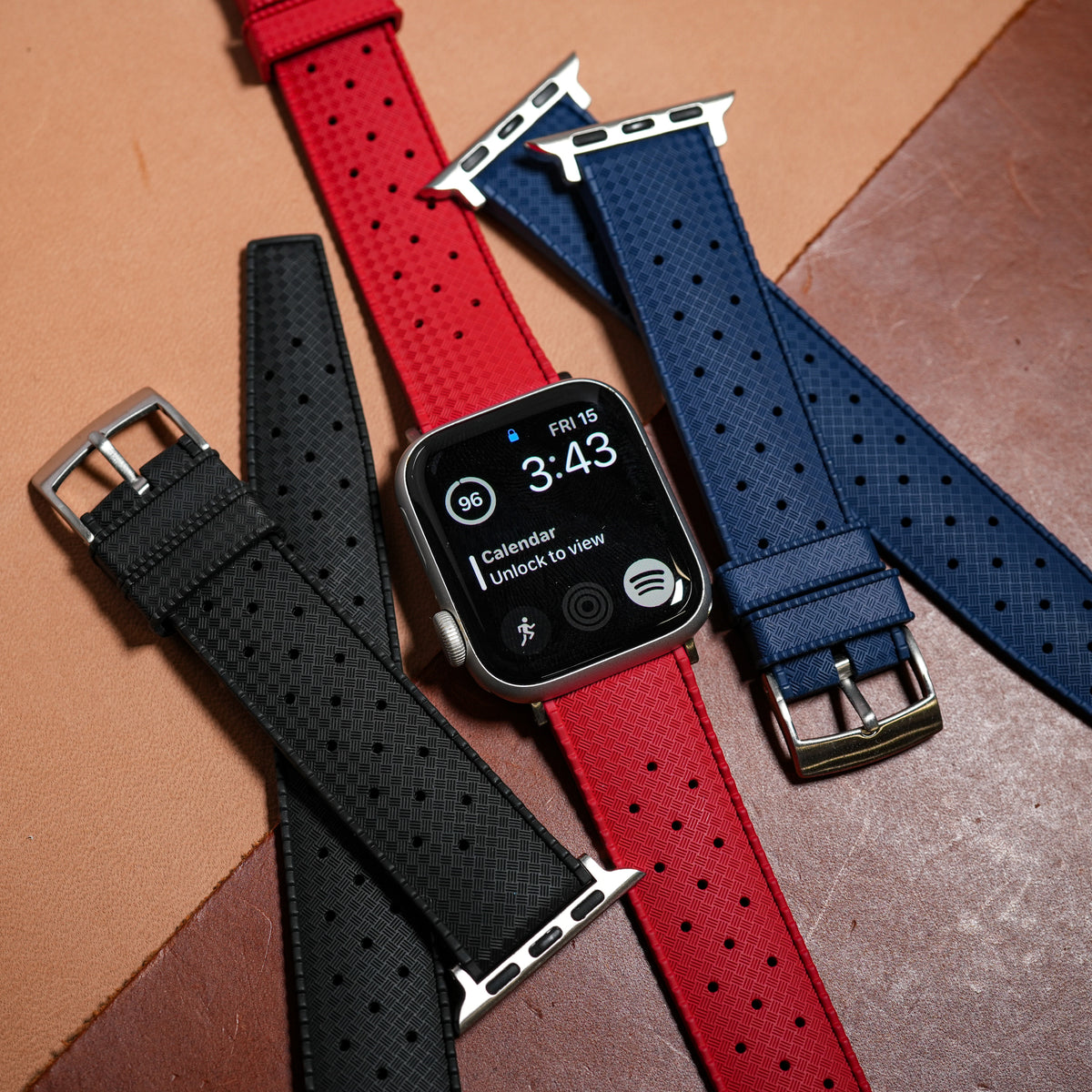 Tropic FKM Rubber Strap in Red (Apple Watch) - Nomad Watch Works SG
