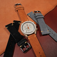 Premium Vintage Suede Leather Watch Strap in Tan - Nomad Watch Works SG