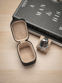 Heritage Leather Travel Case in Black/Sand (1 Watch)- Pre-Order