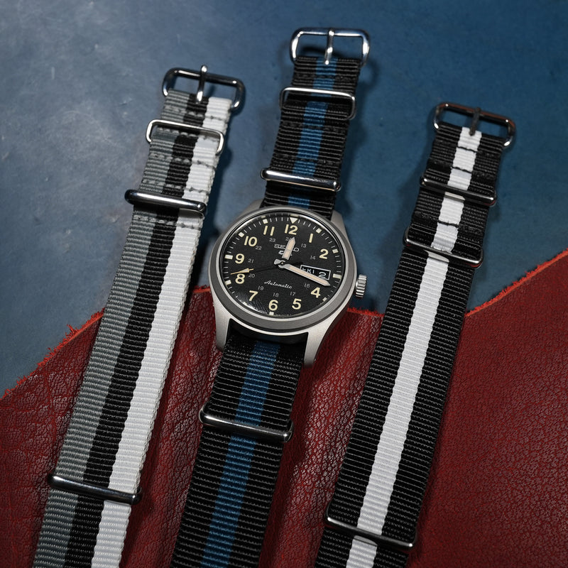 Premium Nato Strap in Black Blue - Nomad Watch Works SG