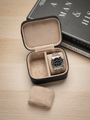 Heritage Leather Travel Case in Black/Sand (2 Watch) - Pre-Order