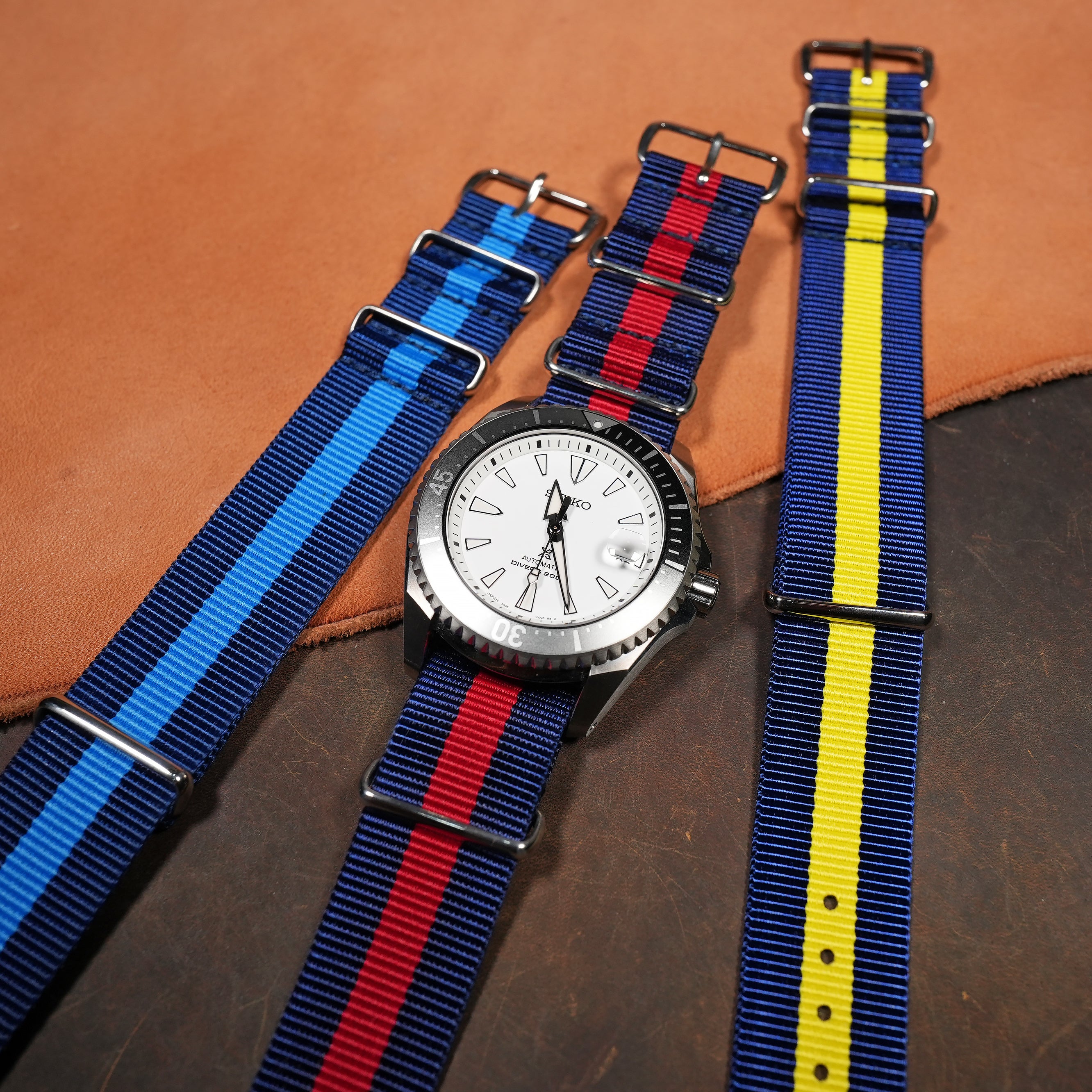 Red white nato on sale strap