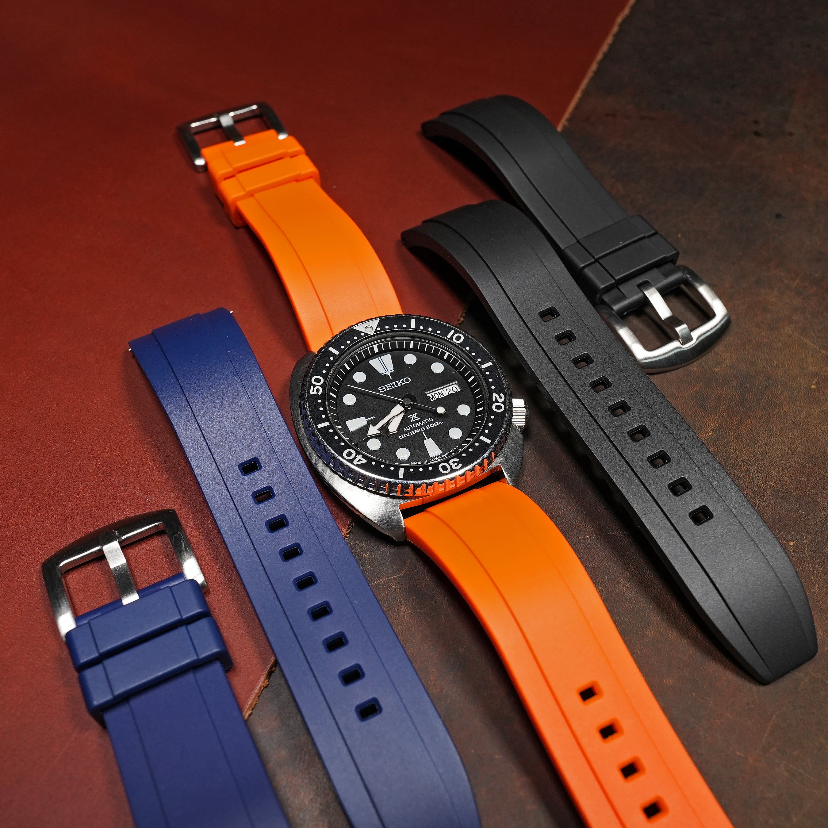 Flex Rubber Strap in Orange