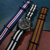 Premium Nato Strap in Black White Small Stripes - Nomad Watch Works SG