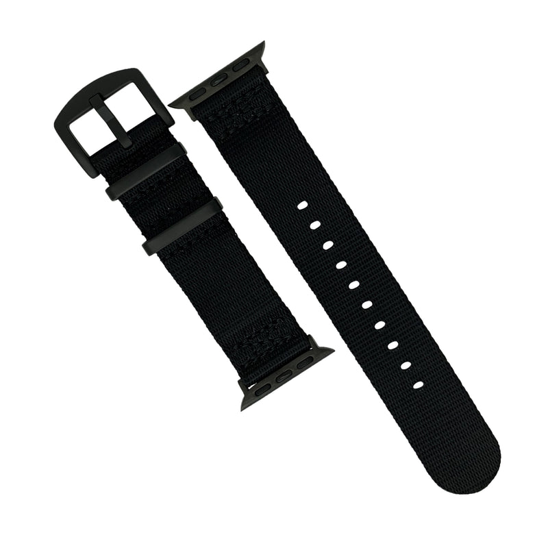 Seat Belt Nato Strap in Black (Apple Watch) - Nomad Watch Works SG