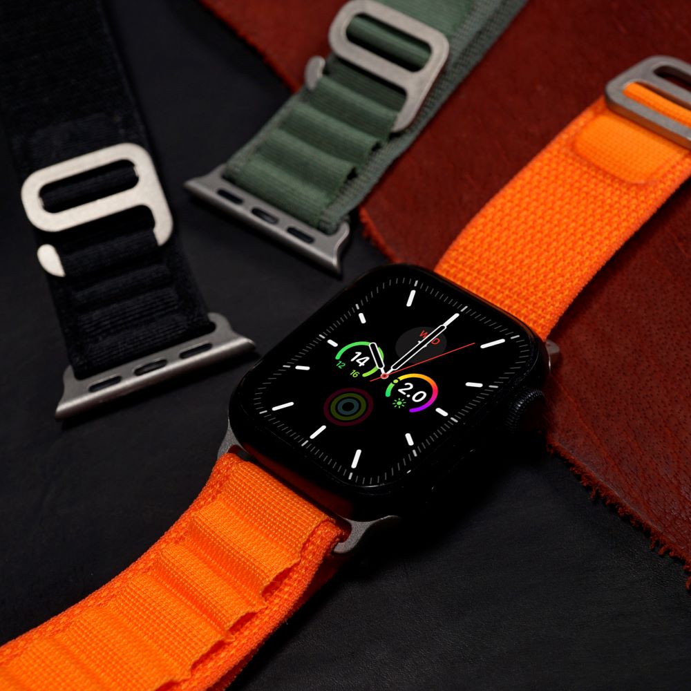 Loop Nylon Strap in Orange Apple Watch Nomad Watch Works SG