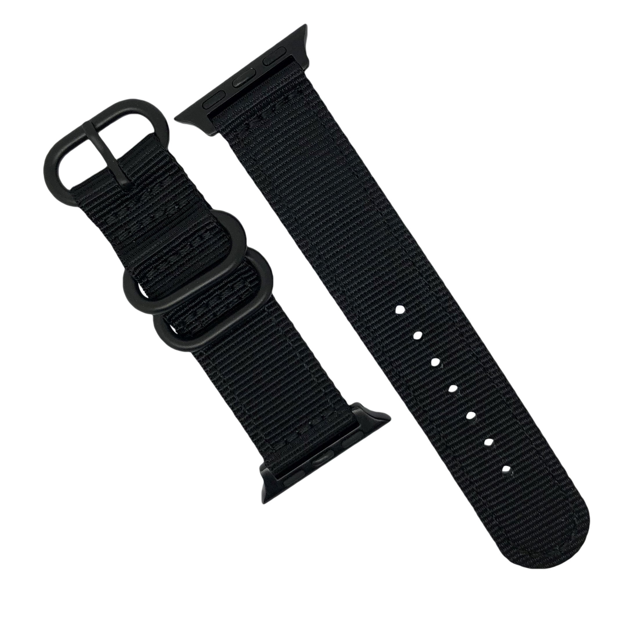 Nylon Zulu Strap in Black (Apple Watch) - Nomad Watch Works SG