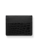 MTO Crocodile Leather Card Holder in Black - Nomad Watch Works SG