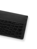 MTO Crocodile Leather Card Holder in Black - Nomad Watch Works SG