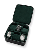 Heritage Leather Travel Case in Black/Green (6 Watch) - PREORDER