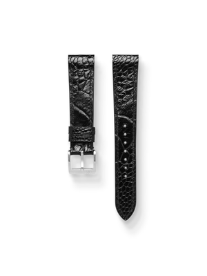 MTO Ostrich Leather Strap in Black for Cartier Santos Dumont