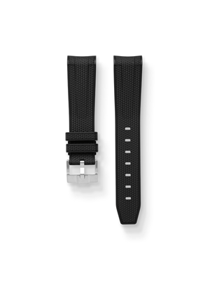 Retro Rubber Strap in Black for Omega x Swatch Moonswatch - Nomad Watch Works SG