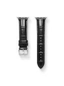 Classic Croc Embossed Leather Strap in Black for Apple Watch - Nomad Watch Works SG