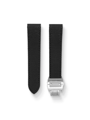 Canvas Pattern FKM Rubber Strap in Black for Cartier Santos 100