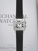 Canvas Pattern FKM Rubber Strap in Black for Cartier Santos 100