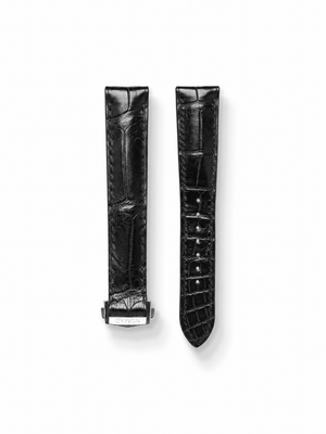 MTO Crocodile Leather Strap in Black (Semi-Glossy) for Omega Seamaster