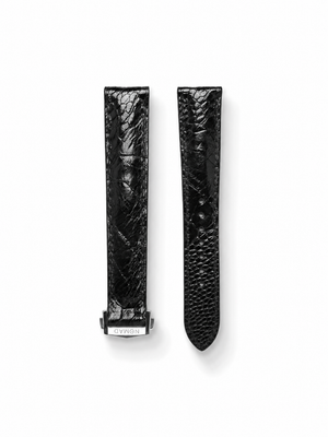 MTO Ostrich Leather Strap in Black for Omega Seamaster