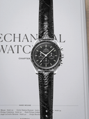 MTO Ostrich Leather Strap in Black for Omega Speedmaster