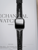 MTO Ostrich Leather Strap in Black for Apple Watch