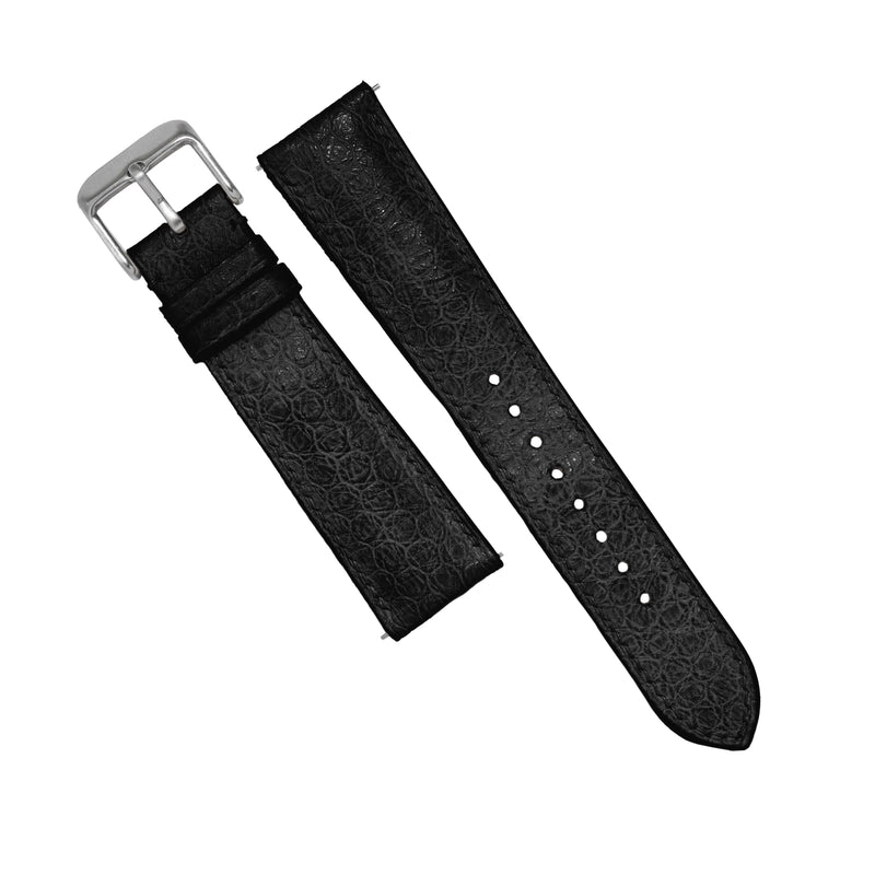 MTO Sea Snake Leather Strap in Black