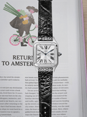 MTO Ostrich Leather Strap in Black for Cartier Santos Dumont