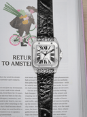 MTO Ostrich Leather Strap in Black for Cartier Santos 100