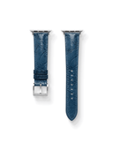 MTO Ostrich Leather Strap in Blue Jeans for Apple Watch