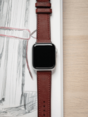 Signature Pueblo Leather Strap in Bordeaux for Apple Watch