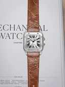 MTO Ostrich Leather Strap in Brandy for Cartier Santos 100