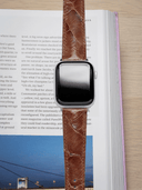MTO Ostrich Leather Strap in Brandy for Apple Watch