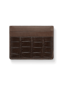 MTO Crocodile Leather Card Holder in Brown - Nomad Watch Works SG