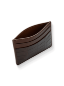 MTO Crocodile Leather Card Holder in Brown - Nomad Watch Works SG