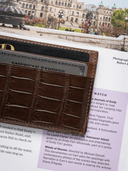MTO Crocodile Leather Card Holder in Brown - Nomad Watch Works SG