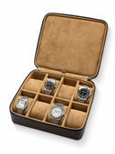 Heritage Leather Travel Case in Brown/Tan (8 Watch) - PREORDER