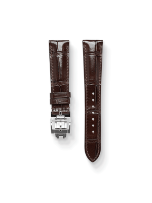 MTO Crocodile Leather Strap in Brown (Semi-Glossy) with Spring Deployant Clasp
