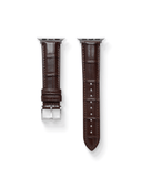 Classic Croc Embossed Leather Strap in Brown for Apple Watch - Nomad Watch Works SG