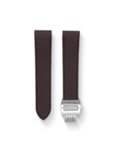 Canvas Pattern FKM Rubber Strap in Brown for Cartier Santos 100