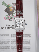 MTO Crocodile Leather Strap in Burgundy (Glossy) for Cartier Santos Dumont