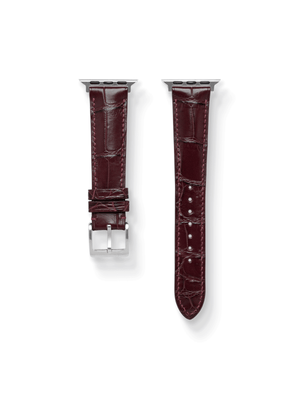 MTO Crocodile Leather Strap in Chestnut (Semi-Glossy) for Apple Watch