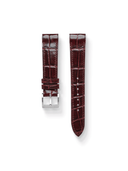 MTO Crocodile Leather Strap in Burgundy (Glossy) for Cartier Santos 100